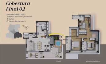 Imagem 3: Cobertura com 3 dormitórios à venda, 259 m² por R$ 4.486.987 - Água Verde - Curitiba/PR
