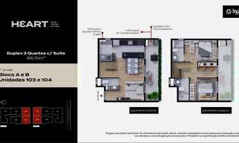Imagem: Duplex para venda tem 86 metros quadrados