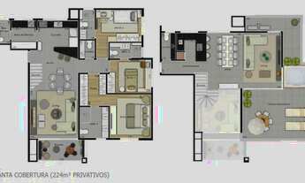 Imagem 3: Cobertura duplex 3 quartos a venda no Batel Soho 224m2 R$ 2350.800,00 localização previli
