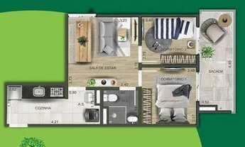 Imagem 3: Apartamento para venda possui 49 metros quadrados com 2 quartos em Vila Esperança - São Pa