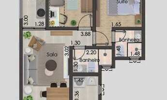 Imagem 5: Apartamento para Venda em Juiz de Fora, Granbery, 2 dormitórios, 1 suíte, 2 banheiros, 1 v