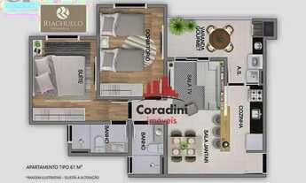 Imagem 6: Apartamento com 2 dormitórios para alugar, 61 m² por R$ 1.886,58/mês - Jardim Bela Vista