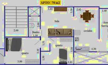 Imagem 5: Apto 70m2, 2 quartos com garagem