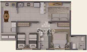 Imagem 2: Apartamentos com 2/4 sendo uma suíte à venda, 50,55m² à 55,11m² sendo a partir de R$ 305.0