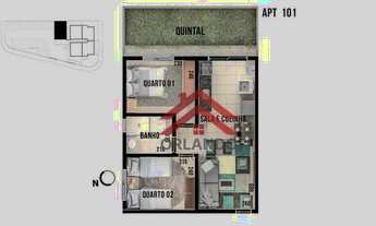 Imagem 5: Apartamento com 2 dormitórios à venda, 44 m² por R$ 177.600,00 - Shopping Park - Uberlând