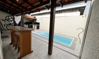 Imagem 3: Casa c/ piscina de 1 suite + 1 dormitório mobiliada com eletros e ar condicionado. São Vic