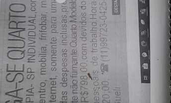 Imagem: Aluga Quarto Vila Olimpia $795/$829 c/internet