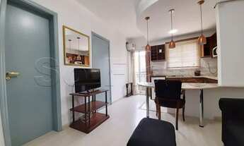 Imagem 3: Flat na Rua Funchal totalmente mobiliado, com cozinha completa para locação. Sem burocraci