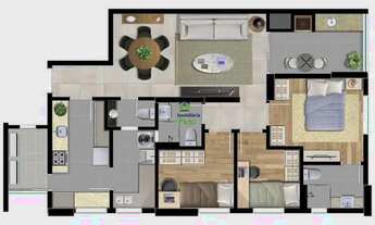 Imagem 6: Excelentes Apartamentos no Residencial Vivance no bairro Batel com 92,94 m² a 96,86 m² de