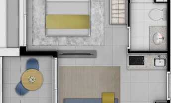 Imagem 4: Apartamento para aluguel tem 27 metros quadrados com 1 quarto