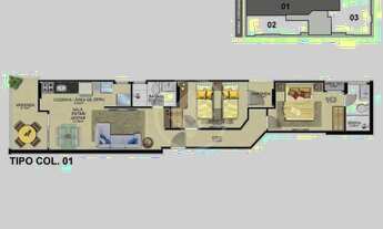 Imagem 3: EXCELENTE APARTAMENTO A VENDA NA PLANTA, COM 100 MIL DE SINAL RESTANTE EM 80 VEZES DIRETO