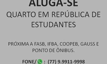 Imagem: Quarto disponível em República de Estudantes