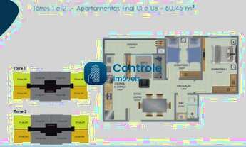 Imagem 2: Lançamento, Apartamento com 02 dormitórios, sacada e elevador em São José