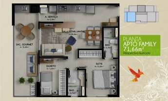 Imagem 5: Vogue Batista Campos Apartamento para venda 72m² com 2 quartos sendo 1 suíte e vagas na g