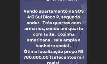 Imagem: Vendo apartamento na 413 sul, bloco P, segundo