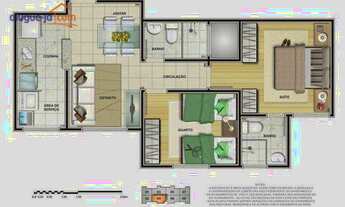 Imagem 7: Apartamento com 2 dormitórios para alugar, 48 m² por R$ 2.037,81/mês - Conjunto Residencia