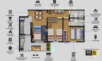 Imagem 3: Apartamento para venda com 61 m² com 2 quartos, sendo 1 suíte - Jardim América