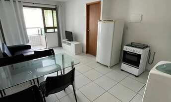 Imagem 2: Apartamento com 1 quarto sendo suíte, varanda, mobiliado, bem localizado, próximo aos colé