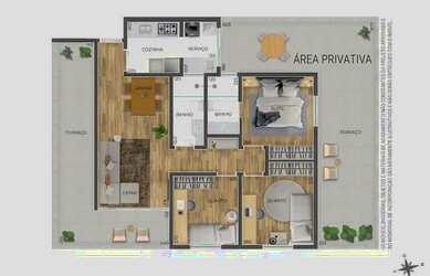 Imagem 4: Apartamento para venda tem 101 metros quadrados com 3 quartos no Caiçara