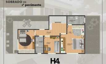 Imagem 4: SOBRADO com 3 dormitórios à venda com 102.42m² por R$ 450.000,00 no bairro Bairro Alto - C
