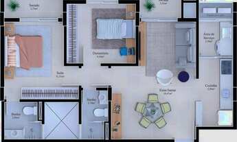 Imagem 3: CRICIúMA - Apartamento Padrão - Michel