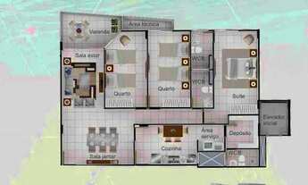 Imagem 2: Apartamento à venda, 112 m² por R$ 1.524.065,50 - Ponta de Campina - Cabedelo/PB