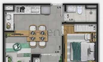 Imagem 2: Apartamento à venda em Campinas, Taquaral, com 1 quarto, com 35 m², Taquaral Residence