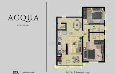 Imagem 6: Apartamento com 2 suítes à venda, 73.1 m² por R$ 499.000 - Pagani - Palhoça/SC