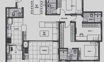 Imagem 3: Apartamento 100M², com 3 dormitorios, 3 banheiros sendo 1 suite e 2 vagas de garagem
