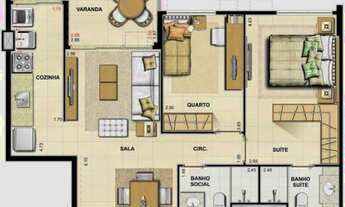 Imagem 5: Apartamento para venda tem 70 metros² com 2 quartos, 1 suíte, 1 vaga. Cond Maayan