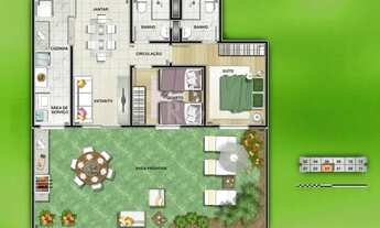 Imagem 3: Apartamento para Venda - 95.35m², 2 dormitórios, sendo 1 suites, 1 vaga - Jardim Itu