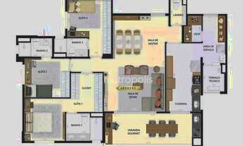 Imagem 2: Apartamento com 3 dormitórios à venda, 135 m² por R$ 1.730.000,00 - Vila Assunção - Santo