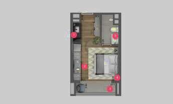 Imagem 3: Aluguel Apartamento/Studio - 24m2 - total mobiliado