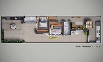 Imagem 6: Apartamento Garden com 2 dormitórios à venda, 44 m² por R$ 460.000,00 - Campestre - Santo