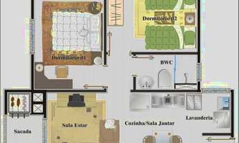 Imagem 2: Apartamento para venda tem 47 metros quadrados com 2 quartos em Murta - Itajaí - Santa cat