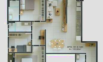 Imagem 2: Apartamento 3 dormitórios, 2 vagas de garagem + hobbybox - bairro Pedra Branca