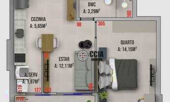 Imagem 6: Apartamento com 1 dormitório à venda, 89 m² por R$ 360.000,00 - Edifício Residencial Miró