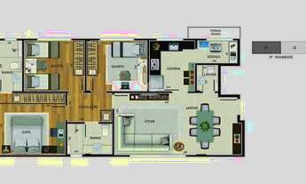 Imagem 13: Apartamento à venda 2 quartos 1 suíte 2 vagas - Lourdes