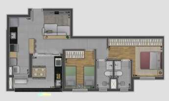 Imagem 5: Apartamento com 2 quartos, sendo 1 suíte, à venda, 68 m² por R$ 435.241 - Jardim Sul - Ube