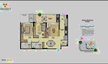 Imagem: Apartamento para venda tem 78 metros quadrados