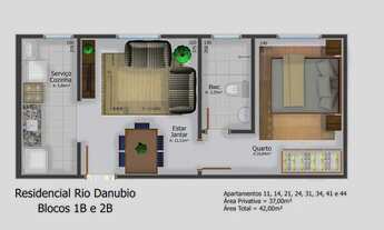 Imagem 6: Apartamento à venda, 1 quarto, sendo 1 suíte, Bairro Ilha da Figueira, Jaraguá do Sul/ SC