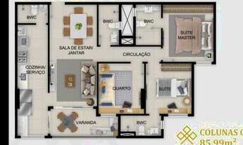 Imagem 4: Apartamento para venda tem 86 metros quadrados com 1 quarto em Ponta D'Areia - São Lu