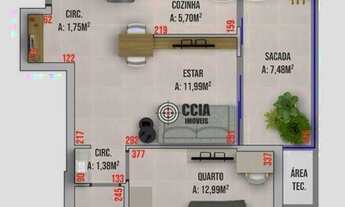 Imagem 7: Apartamento com 1 dormitório à venda, 89 m² por R$ 360.000,00 - Edifício Residencial Miró