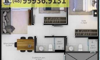 Imagem 3: Apartamento para Venda em Florianópolis, Ingleses do Rio Vermelho, 2 dormitórios, 1 suíte