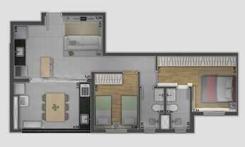 Imagem 2: Apartamento com 2 quartos, sendo 1 suíte, à venda, 68 m² por R$ 435.241 - Jardim Sul - Ube