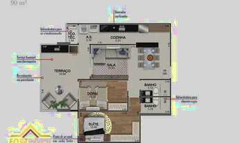 Imagem 2: Apartamento com 2 dormitórios à venda, 90 m² por R$ 700.000,00 - Caiçara - Praia Grande/SP