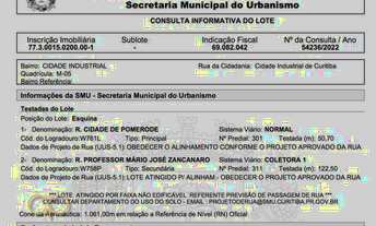 Imagem 3: Terreno à venda, 6300 m² por R$ 3.500.000,00 - Cidade Industrial - Curitiba/PR