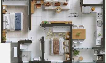 Imagem 4: Apartamento com 2 dormitórios à venda, 51 m² por R$ 580.000 - Praia de Armação do Itapocor