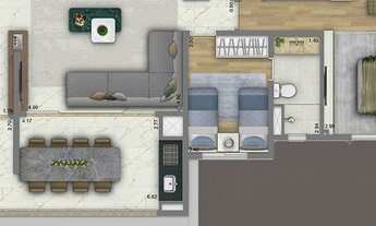 Imagem 2: Apartamento 100 metros quadrados, 3 quartos, 3 banheiros sendo 1 suítes e 2 vagas de garag