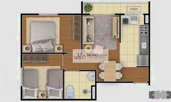Imagem 2: Apartamento tipo 2 Quartos com Suíte no Residencial Reserva do Horizonte Financiado na Pla